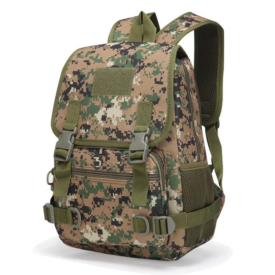 20L mini backpack suitable for outdoor camping and hiking, equipped with multiple compartments and pockets