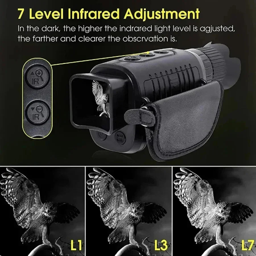 For Long Range Hunting A Digital Monocular Night Vision With Infrared Optical 5X Zoom And 300M Photo Telescope Monocle Device