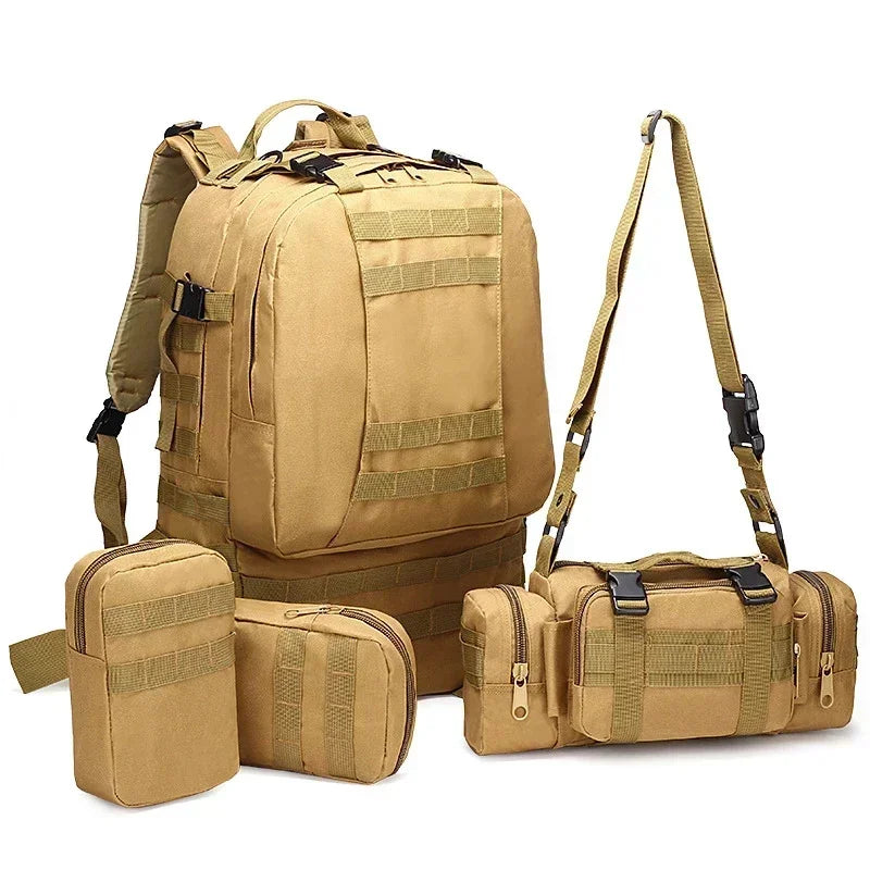 50L Tactical Backpack Men Waterproof 4 In1 Molle Sport Tactical Bag Outdoor Hiking Climbing Army Fishing Travel Laptop Backpacks