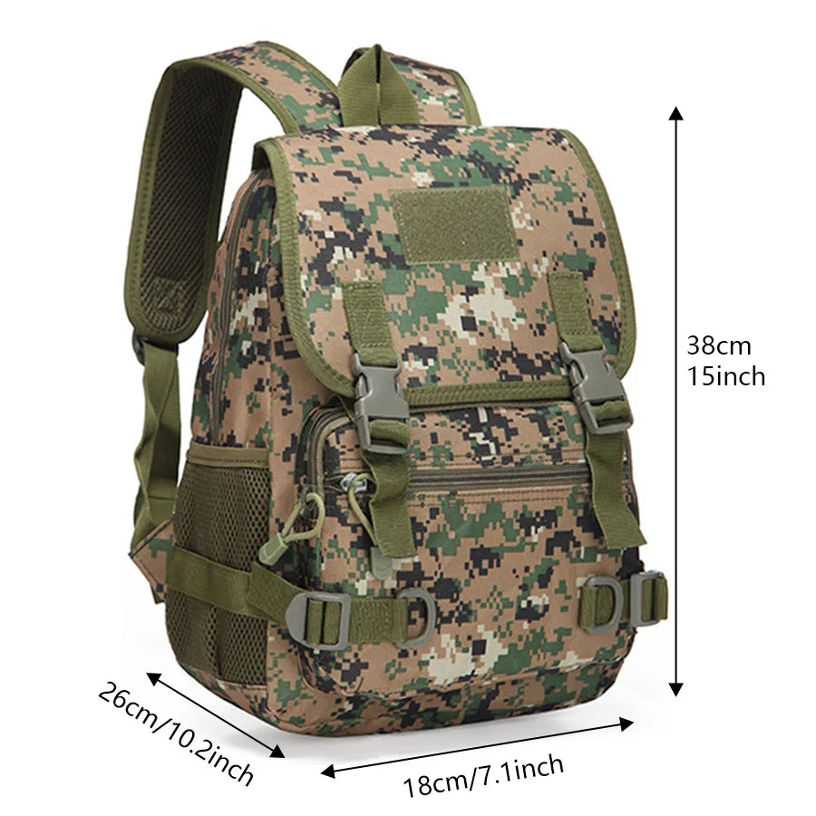 20L mini backpack suitable for outdoor camping and hiking, equipped with multiple compartments and pockets