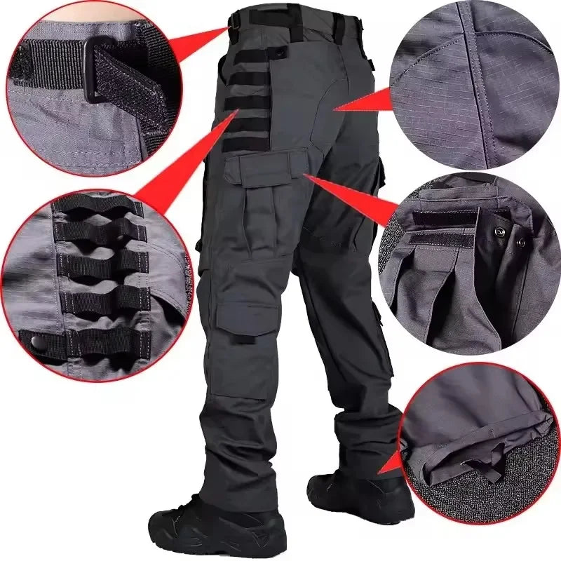 Field Combat Tactical Pants Men's Multi-pocket Multicam Camouflage Training Work Trousers Outdoor Hunting Waterproof Cargo Pants