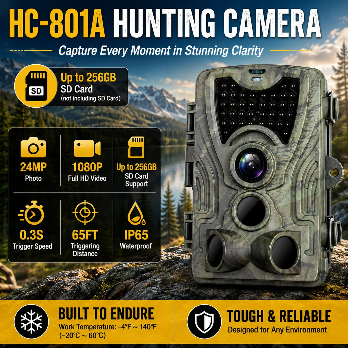 Suntekcam HC-801 Series APP Control 4G 20MP 1080P Hunting Trail Camera Wireless Wildlife Cameras 0.3S Trigger Night Vision