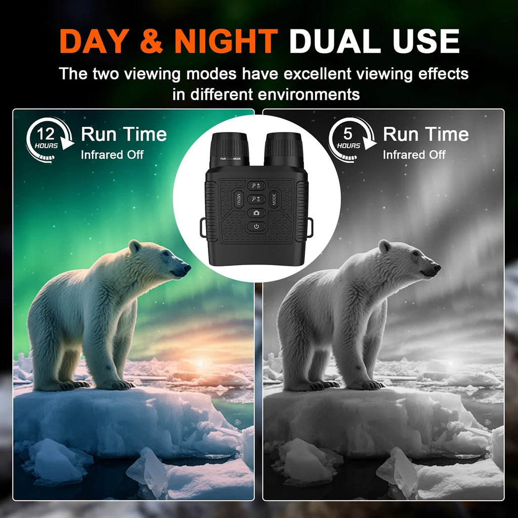 3'' Screen 2.5K Night Vision Binoculars 6X Digital Zoom With Tactical Light 2000mAh Infrared Night Vision Goggles for Camping