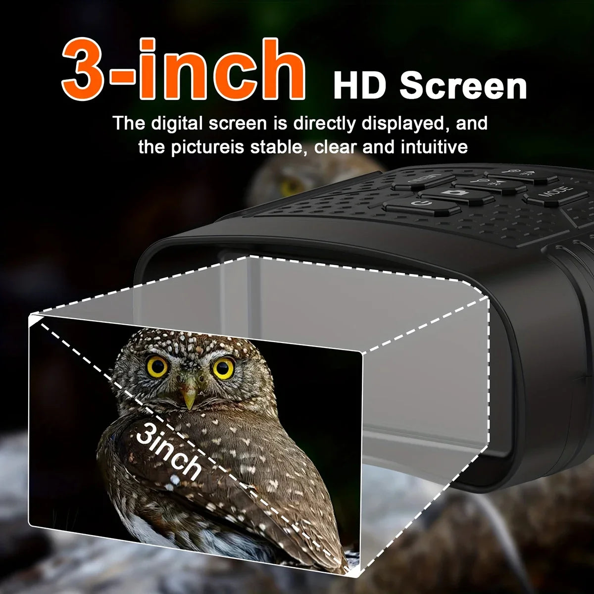 3'' Screen 2.5K Night Vision Binoculars 6X Digital Zoom With Tactical Light 2000mAh Infrared Night Vision Goggles for Camping