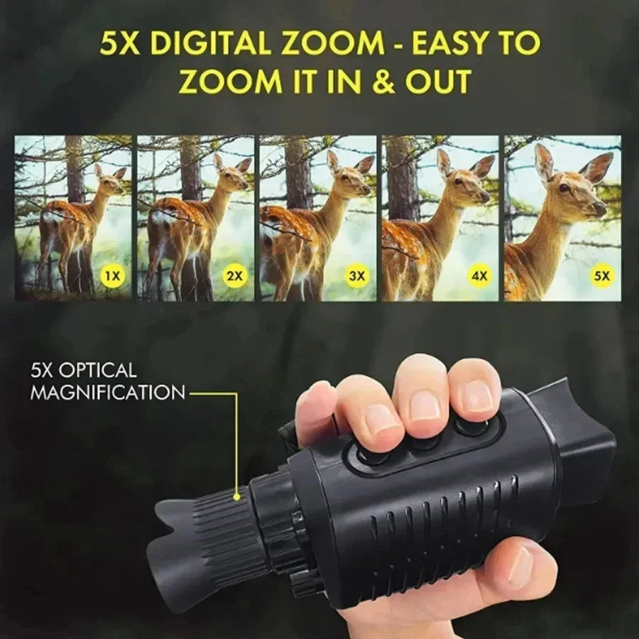 For Long Range Hunting A Digital Monocular Night Vision With Infrared Optical 5X Zoom And 300M Photo Telescope Monocle Device
